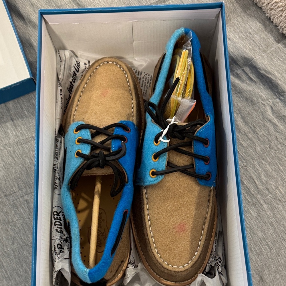 Sperry A/O Lug Brown and Blue Shoes - Rowing Blazers Collab